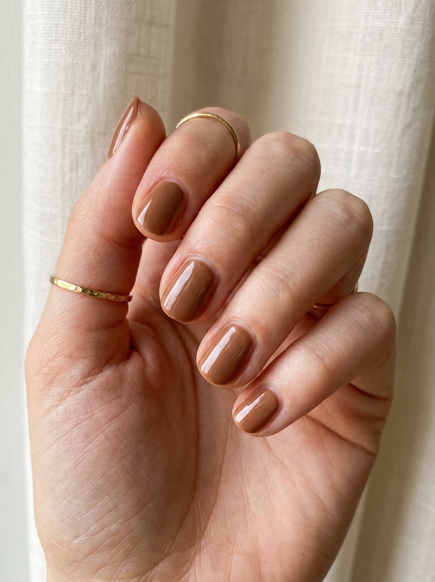 Short Brown Fall Nails – gepflegte Nagelidee 2026